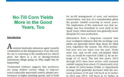 No-Till Corn Yields More in the Good Years, Too