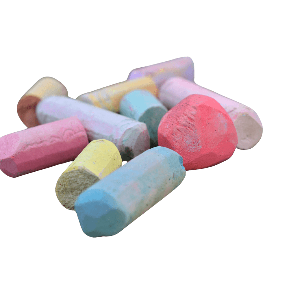 pile of sidewalk chalk in different colors